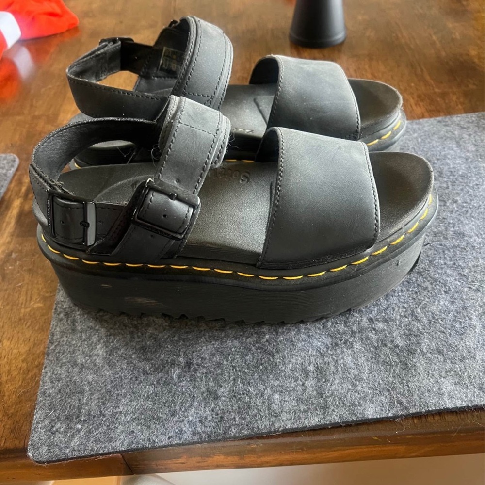 Dr. Martens Charcoal Platform Sandals View 2